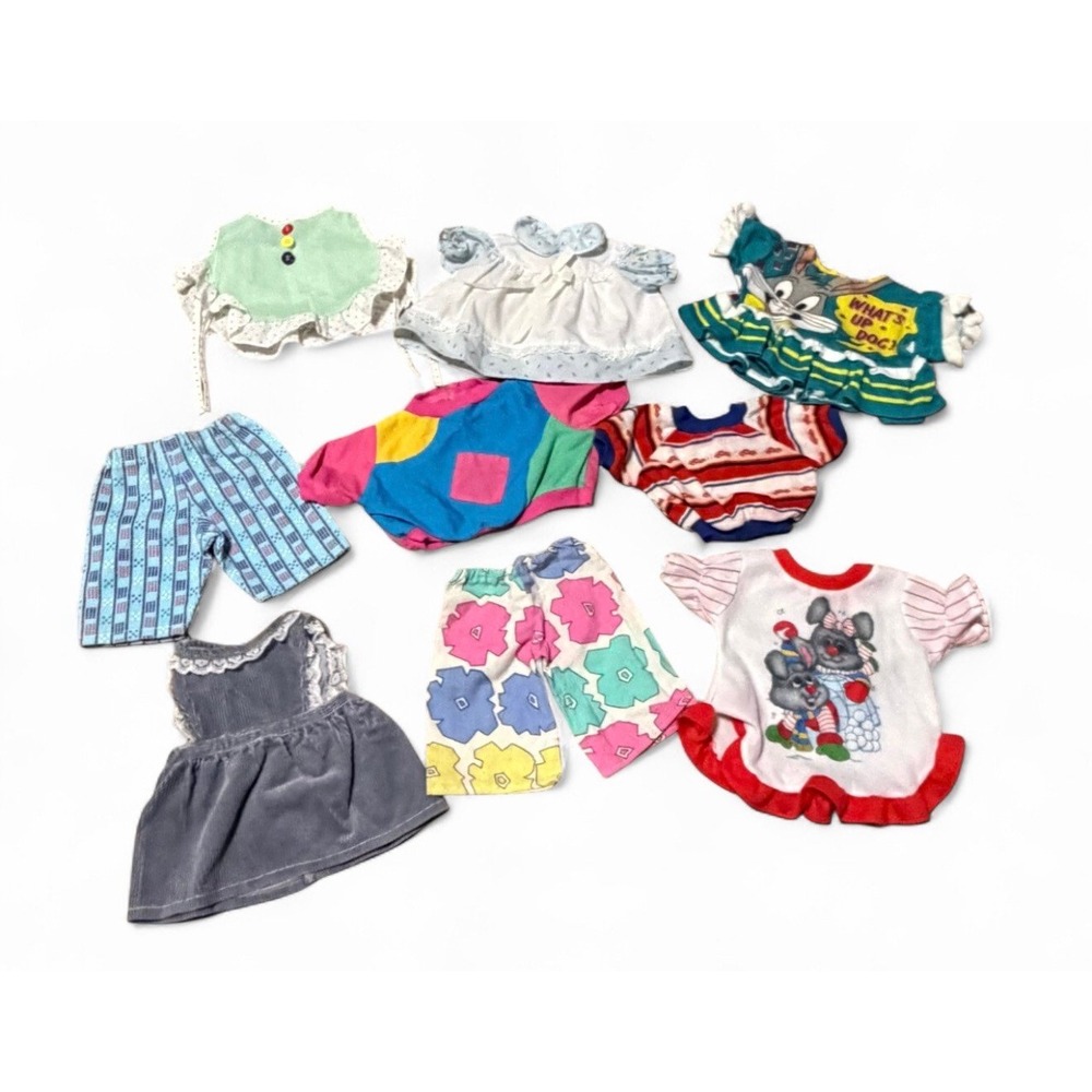 Vintage Doll Clothes Lot 9 Pc Bugs Bunny Dresses Pants Sweaters 80s CPK